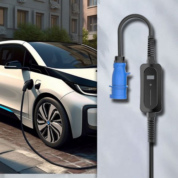 6-40A, 1-p, no screen, Type2 mode 2 EV charger Switchable plug, self current adapt - M-Ty2-S02